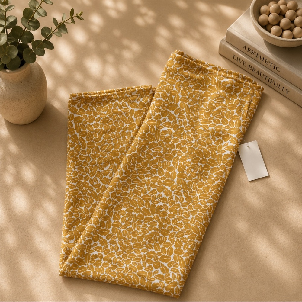 NWT Mustard Yellow Floral Print Lightweight Scarf Wrap Shawl